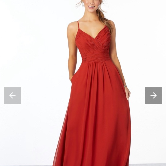 Mori Lee Bridesmaid Dress Cabernet Style 21664 - Picture 11 of 12